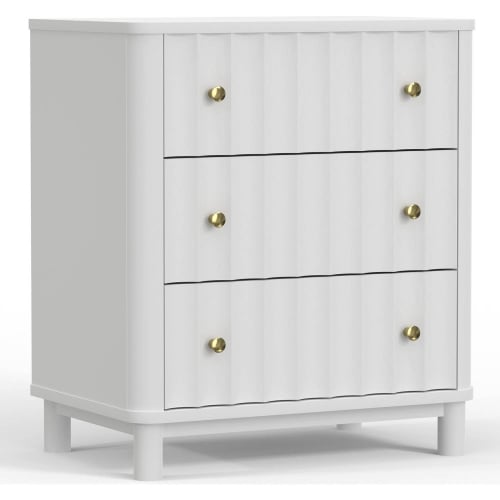 Stapleton 3 Drawer Small Chest in White Finish