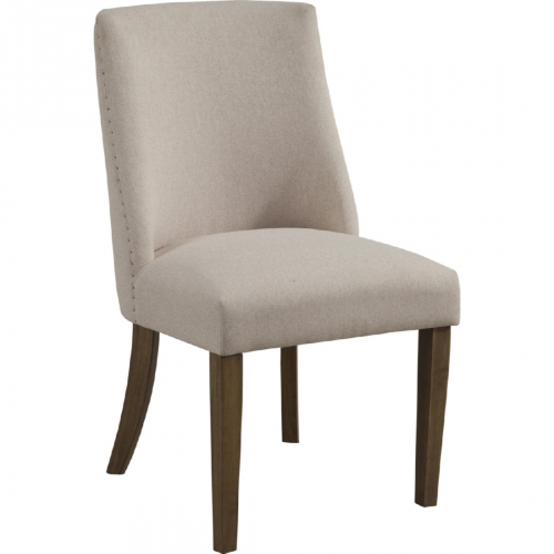 Kensington Parson Dining Chair in Reclaimed Wood & Cream Fabric (Set of 2)