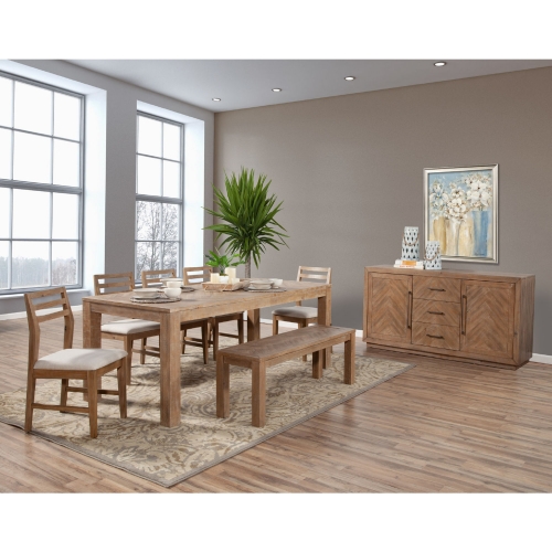 Aiden 74" Dining Table in Weathered Natural Finish Wood