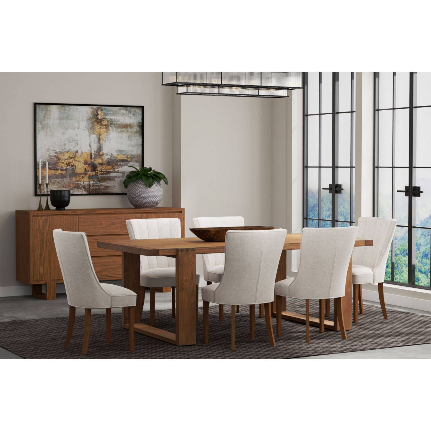 Alpine 3385 06 Ayala Sideboard in Antique Cappuccino Finish Wood