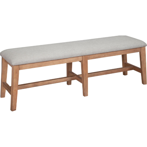 Olejo Dining Bench in Natural Finish Pine & Oatmeal Fabric