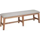 Olejo Dining Bench in Natural Finish Pine & Oatmeal Fabric