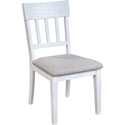 Donham Dining Chair in Grey Fabric & White Wood (Set of 2)