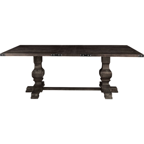 Manchester 88" Trestle Dining Table in Charcoal Gray Finish Wood