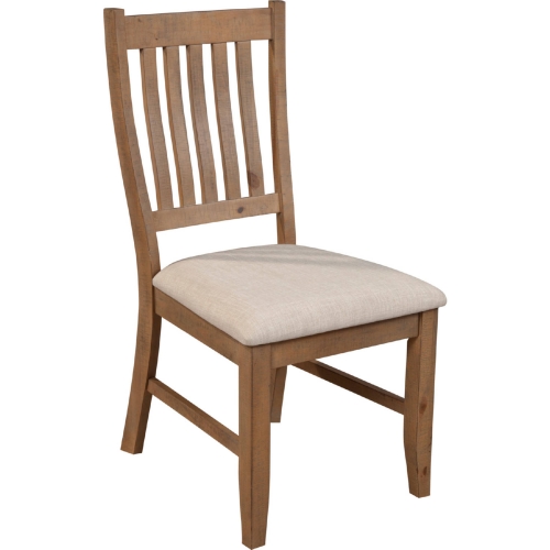 Arlo Dining Chair in Beige Fabric & Natural Finish Pine Wood (Set of 2)