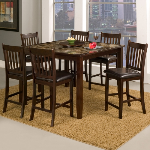 Capitola Large Pub Table w/ Removable Lazy Susan in Espresso