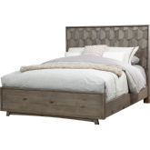 Shimmer Queen Panel Bed in Textured Distressed Antique Grey