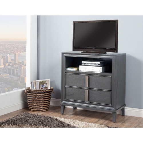 Lorraine TV Media Chest in Dark Grey