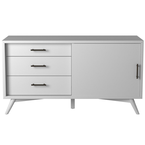 Flynn 50" TV Stand Console in White Finish Wood