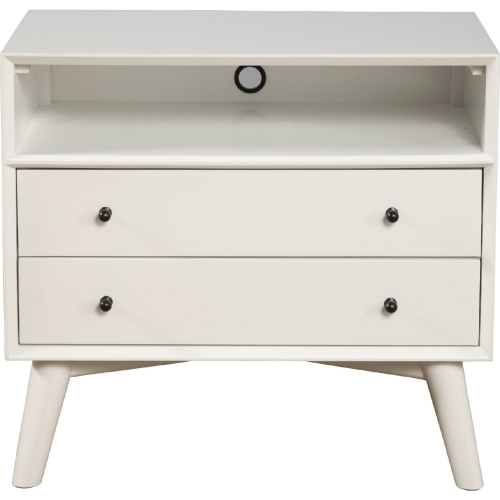 Flynn Nightstand in White Finish Wood