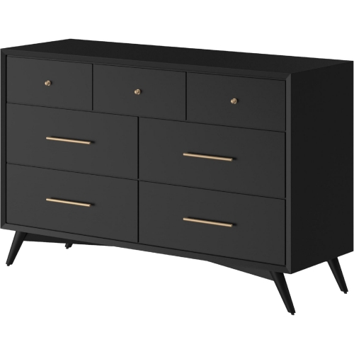 Flynn 7 Drawer Dresser in Black Finish