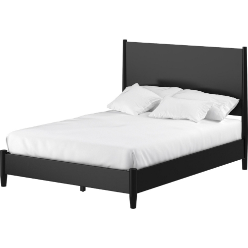 Flynn King Panel Bed in Black Wood