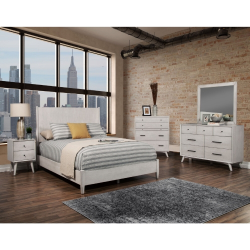 Flynn Queen Panel Bed in Gray Finish Wood