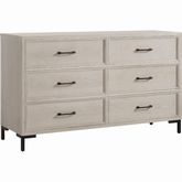 Bradley 6 Drawer Dresser in Antique White Finish