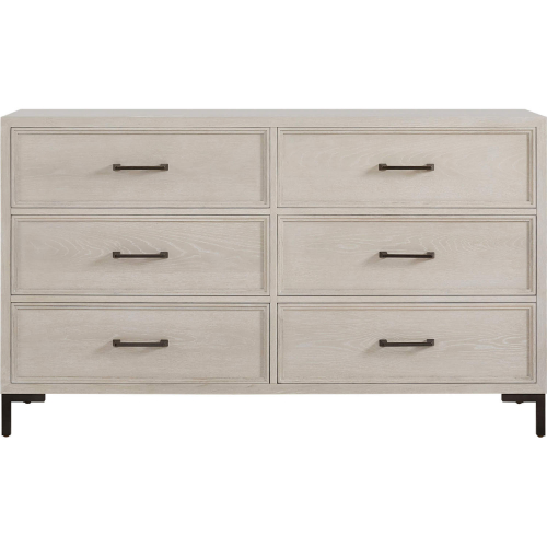 Bradley 6 Drawer Dresser in Antique White Finish