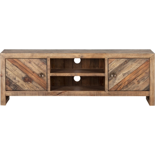 Hayes 63" TV Stand Console in Wheat Finish Reclaimed Pine