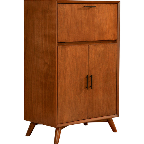 Flynn 51" Bar Cabinet w/ Drop Down Tray in Acorn Finish Wood