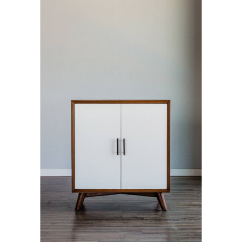 Flynn 36"H Bar Cabinet in Two-Tone Acorn  & White Finish