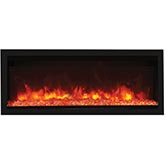 45" XT Indoor Outdoor Electric Built-In Only Electric Fireplace w/ Black Glass