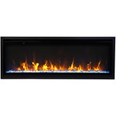 35" XS Indoor Outdoor Electric Built-In Only Electric Fireplace w/ Black Glass