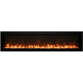 55" XS Indoor Outdoor Electric Built-In Only Electric Fireplace w/ Black Glass