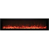 65" XS Indoor Outdoor Electric Built-In Only Electric Fireplace w/ Black Glass