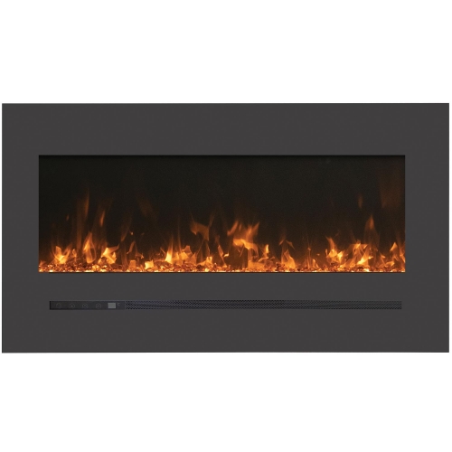 34" Linear Series LED Fire Effect Electric Fireplace w/ 40" x 23" Steel Surround