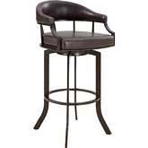 Pharaoh 26" Swivel Counter Stool in Brown Leatherette & Auburn Metal