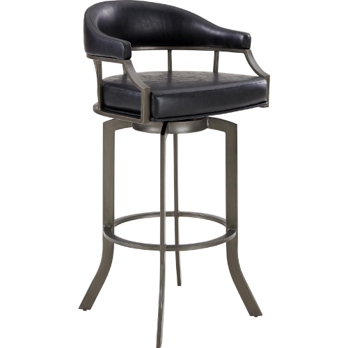 Pharaoh 26" Swivel Counter Stool in Mineral Finish & Black Leatherette