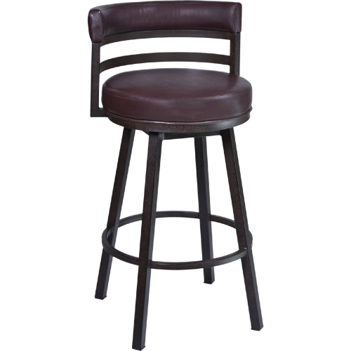 Titana 30" Bar Stool in Brown Leatherette & Auburn Bay Metal