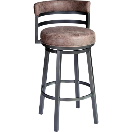 Titana 26" Counter Stool in Tobacco Fabric & Mineral Finish Metal