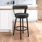 Bryant 26" Swivel Counter Stool in Black Leatherette & Black Metal