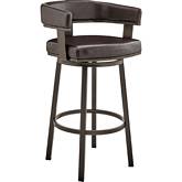 Cohen 26" Swivel Counter Stool in Chocolate Leatherette & Java Metal