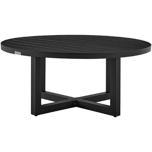 Argiope Outdoor Round Coffee Table in Black Aluminum