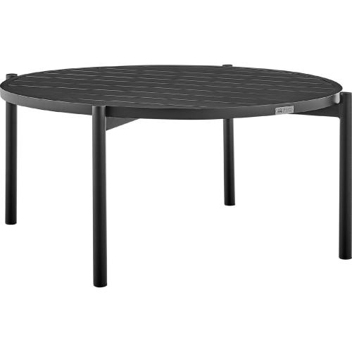 Tiffany Outdoor Round Coffee Table in Black Aluminum