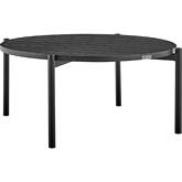 Tiffany Outdoor Round Coffee Table in Black Aluminum