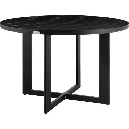 Grand Outdoor 48" Round Dining Table in Black Aluminum