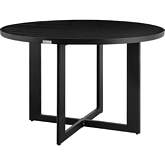 Grand Outdoor 48" Round Dining Table in Black Aluminum