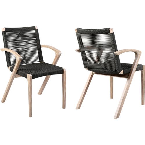 Nabila Outdoor Dining Chair in Light Eucalyptus & Charcoal Rope (Set of 2)