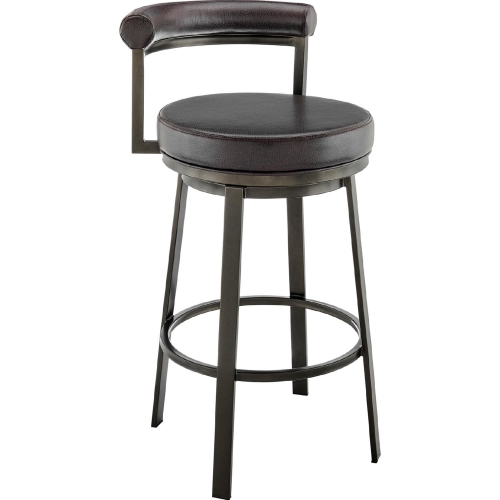 Neura 26" Swivel Counter Stool in Mocha Finish & Brown Leatherette