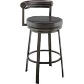 Neura 26" Swivel Counter Stool in Mocha Finish & Brown Leatherette