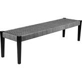 Camino Indoor Outdoor Dining Bench in Eucalyptus & Grey Rope