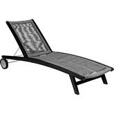 Chateau Outdoor Adjustable Chaise Lounge Chair in Eucalyptus & Grey Rope