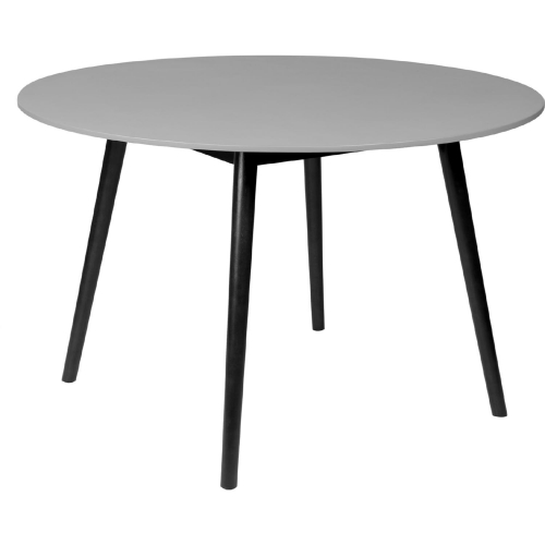 Sydney Outdoor 47" Round Dining Table in Black Eucalyptus & Grey Stone