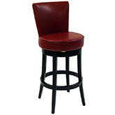 Boston 30" Swivel Bar Stool in Red Leather (Set of 2)