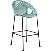 Acapulco Indoor Outdoor 26" Counter Stool in Wasabi Rope & Black Steel (Set of 2)