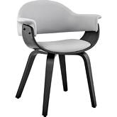 Adalyn Dining Chair in Gray Leatherette & Black Wood