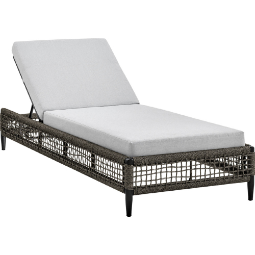 Alegria Outdoor Adjustable Chaise in Grey Fabric, Grey Rope & Metal