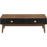 Amigo Coffee Table in Black Veneer & Walnut Finish