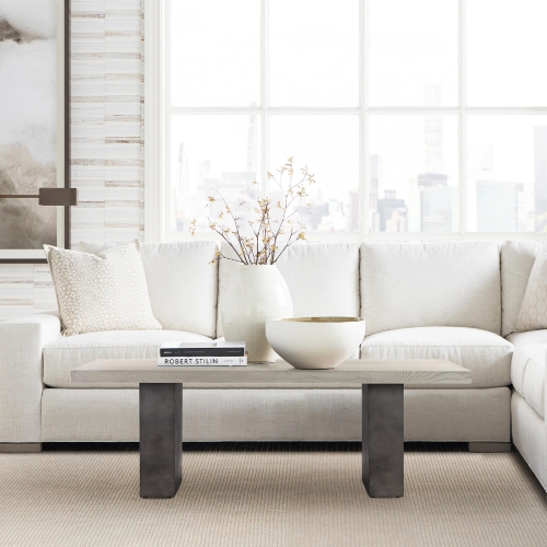 Abbey Coffee Table in Concrete & Silver Grey Oak Wood